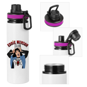 Eddie Munson, Metallic water bottle with safety lid, 850ml aluminum