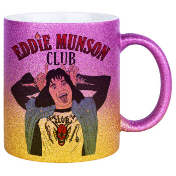 Eddie Munson, Κούπα Χρυσή/Ροζ Glitter, κεραμική, 330ml