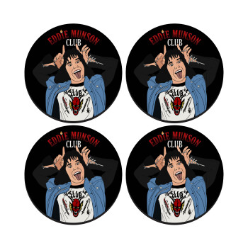 Eddie Munson, SET of 4 round wooden coasters (9cm)