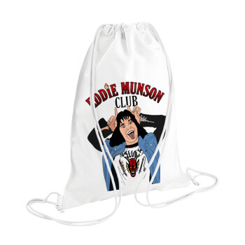 Eddie Munson, Τσάντα πλάτης πουγκί GYMBAG λευκή (28x40cm)