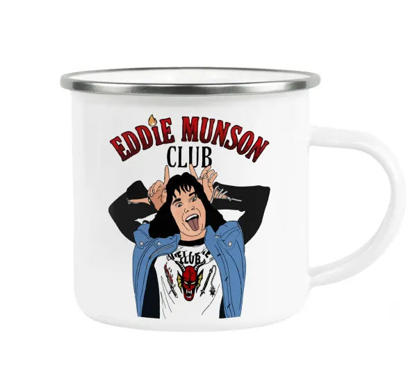 Eddie Munson — Metallic enamel cup white 360ml