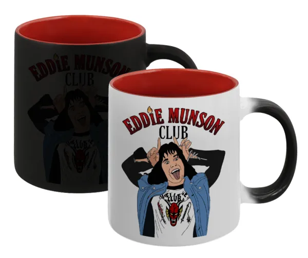 Eddie Munson — Κούπα Μαγική εσωτερικό κόκκινο, κεραμική, 330ml που αλλάζει χρώμα με το ζεστό ρόφημα