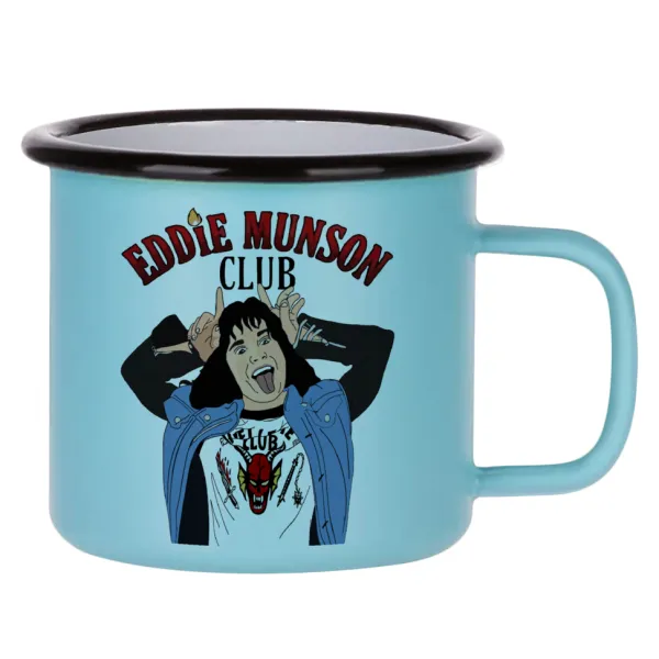 Eddie Munson — Κούπα Μεταλλική εμαγιέ ΜΑΤ σιέλ 360ml