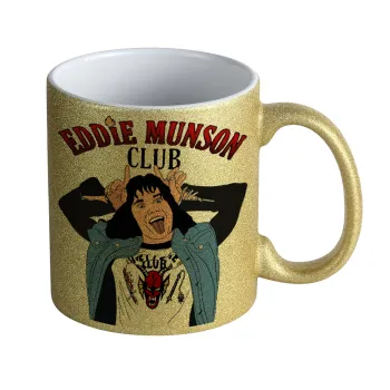 Eddie Munson, Κούπα Χρυσή Glitter που γυαλίζει, κεραμική, 330ml