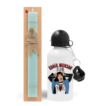Eddie Munson, Easter Set, metallic aluminum water bottle (500ml) & scented flat candle (30cm) (TURQUOISE)