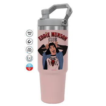 Eddie Munson, Pink color, 890ml (30oz) stainless Steel Tumbler with Handle