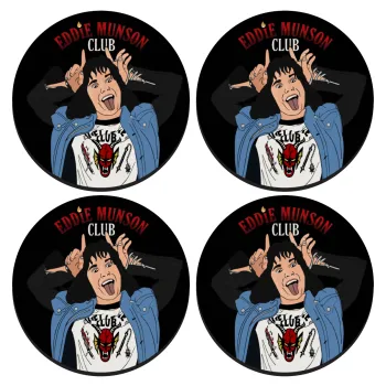 Eddie Munson, ΣΕΤ 4 Σουβέρ ξύλινα στρογγυλά (9cm)