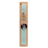 Easter Set, wooden keychain & aromatic flat Easter candle (30cm) (TURQUOISE)