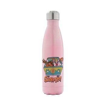 Scooby Doo car, Metal mug thermos Pink Iridiscent (Stainless steel), double wall, 500ml