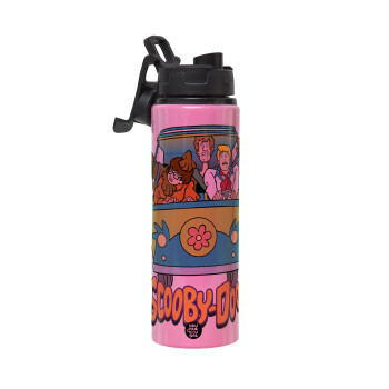 Scooby Doo car, Metallic water bottle with safety lid, 850ml aluminum