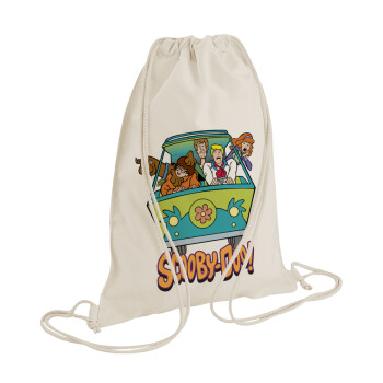 Scooby Doo car, Backpack bag GYMBAG natural (28x40cm)