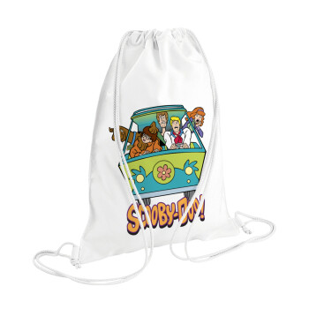 Scooby Doo car, Τσάντα πλάτης πουγκί GYMBAG λευκή (28x40cm)