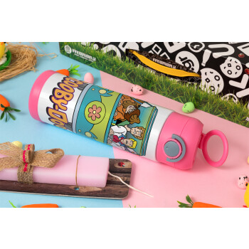 Scooby Doo car, Πασχαλινή Λαμπάδα με Παιδικό παγούρι θερμό, ανοξείδωτο, με καλαμάκι ασφαλείας, ΡΟΖ (500ml)