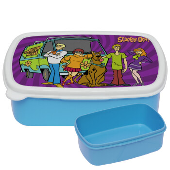 Scooby Doo car, ΜΠΛΕ παιδικό δοχείο φαγητού (lunchbox) πλαστικό (BPA-FREE) Lunch Βox M18 x Π13 x Υ6cm