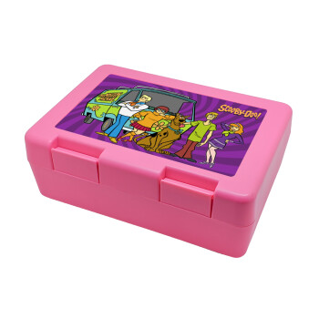 Scooby Doo car, Παιδικό δοχείο κολατσιού ΡΟΖ 185x128x65mm (BPA free πλαστικό)