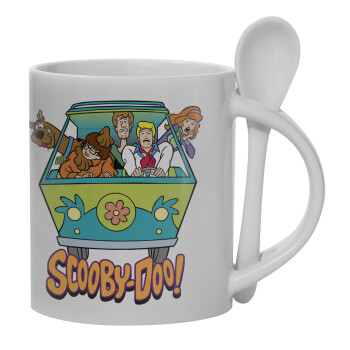 Scooby Doo car, Κούπα, κεραμική με κουταλάκι, 330ml (1 τεμάχιο)