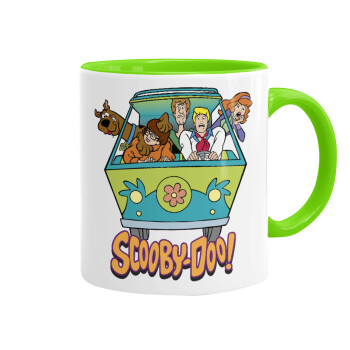 Scooby Doo car, Mug colored light green, ceramic, 330ml