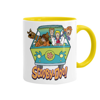 Scooby Doo car, Mug colored yellow, ceramic, 330ml