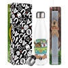 Easter candle, metallic white thermos bottle (500ml) & aromatic flat candle (30cm) (GRAY)