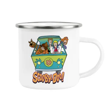 Scooby Doo car, Metallic enamel cup white 360ml