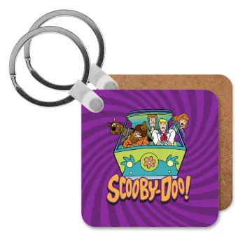 Scooby Doo car, Μπρελόκ Ξύλινο τετράγωνο MDF