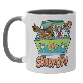 Scooby Doo car, Κούπα χρωματιστή γκρι, κεραμική, 330ml