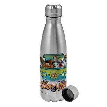 Scooby Doo car, Metallic water bottle, stainless steel, 750ml