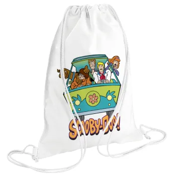 Scooby Doo car, Τσάντα πλάτης πουγκί GYMBAG λευκή (28x40cm)