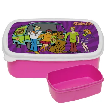 Scooby Doo car, ΡΟΖ παιδικό δοχείο φαγητού (lunchbox) πλαστικό (BPA-FREE) Lunch Βox M18 x Π13 x Υ6cm