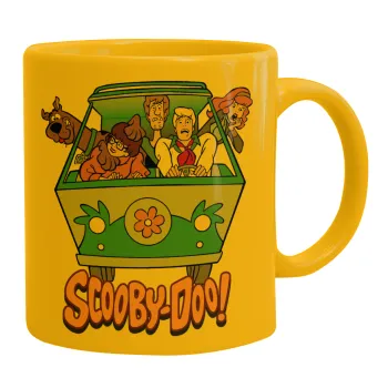 Scooby Doo car, Κούπα, κεραμική κίτρινη, 330ml