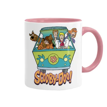 Scooby Doo car, Κούπα χρωματιστή ροζ, κεραμική, 330ml