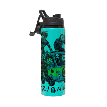 Halloween Friends Scooby Doo, Μεταλλικό παγούρι νερού με καπάκι ασφαλείας, αλουμινίου 850ml