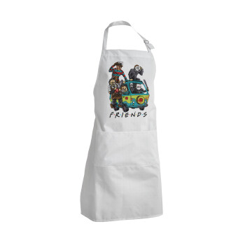 Halloween Friends Scooby Doo, Adult Chef Apron (with sliders and 2 pockets)