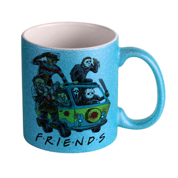 Halloween Friends Scooby Doo, Κούπα Σιέλ Glitter που γυαλίζει, κεραμική, 330ml