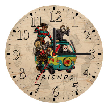 Halloween Friends Scooby Doo, Ρολόι τοίχου ξύλινο plywood (20cm)