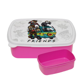 Halloween Friends Scooby Doo, ΡΟΖ παιδικό δοχείο φαγητού (lunchbox) πλαστικό (BPA-FREE) Lunch Βox M18 x Π13 x Υ6cm
