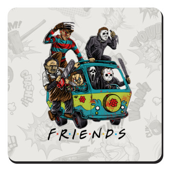 Halloween Friends Scooby Doo, Τετράγωνο μαγνητάκι ξύλινο 9x9cm