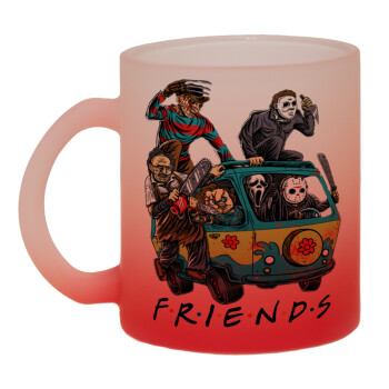 Halloween Friends Scooby Doo, Κούπα γυάλινη δίχρωμη με βάση το κόκκινο ματ, 330ml