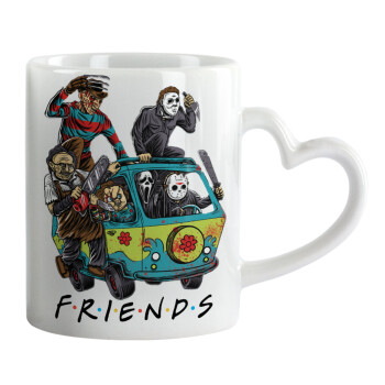 Halloween Friends Scooby Doo, Κούπα καρδιά χερούλι λευκή, κεραμική, 330ml