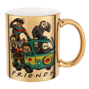 Halloween Friends Scooby Doo, Κούπα κεραμική, χρυσή καθρέπτης, 330ml