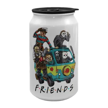 Halloween Friends Scooby Doo, Κούπα ταξιδιού μεταλλική με καπάκι (tin-can) 500ml