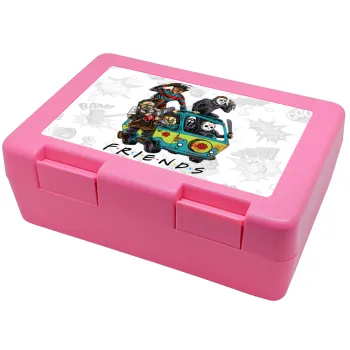 Halloween Friends Scooby Doo, Παιδικό δοχείο κολατσιού ΡΟΖ 185x128x65mm (BPA free πλαστικό)
