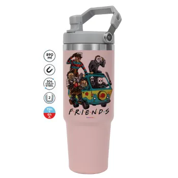Halloween Friends Scooby Doo, Pink color, 890ml (30oz) stainless Steel Tumbler with Handle