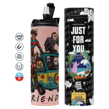 Halloween Friends Scooby Doo, Tumbler stainless steel PINK 600ml