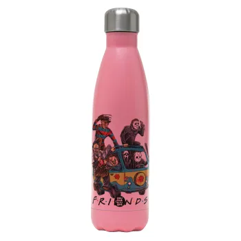 Halloween Friends Scooby Doo, Μεταλλικό παγούρι θερμός Ροζ Ματ (Stainless steel), διπλού τοιχώματος, 500ml