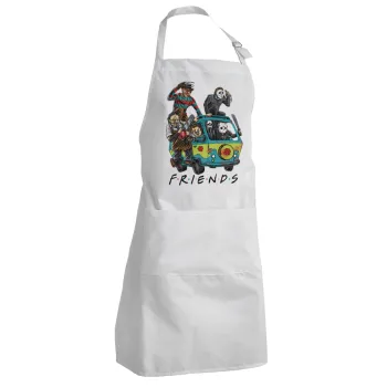 Halloween Friends Scooby Doo, Adult Chef Apron (with sliders and 2 pockets)