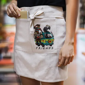 Halloween Friends Scooby Doo, Ποδιά Μέσης με διπλή τσέπη Barista/Bartender, Beige