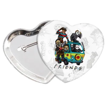Halloween Friends Scooby Doo, Κονκάρδα παραμάνα καρδιά (57x52mm)