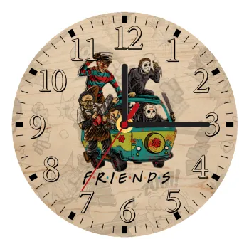 Halloween Friends Scooby Doo, Ρολόι τοίχου ξύλινο plywood (20cm)