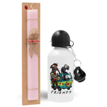 Halloween Friends Scooby Doo, Easter Set, metallic aluminum bottle (500ml) & aromatic flat Easter candle (30cm) (PINK)